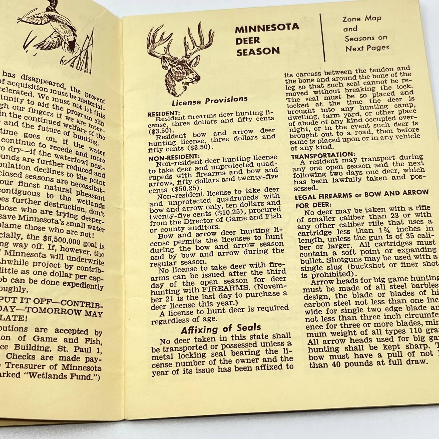 1955 Minnesota Hunting Guide Booklet Corrie’s Sporting Goods Minneapolis TF7