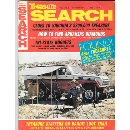 Treasure Search Magazine - Treasure Hunting Mining Metal Detecting Oct 1974 M4