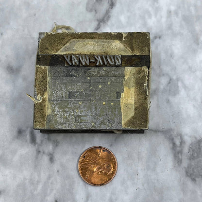 Vintage Printing Letterpress Printers Block Plate Quik-Way TJ516