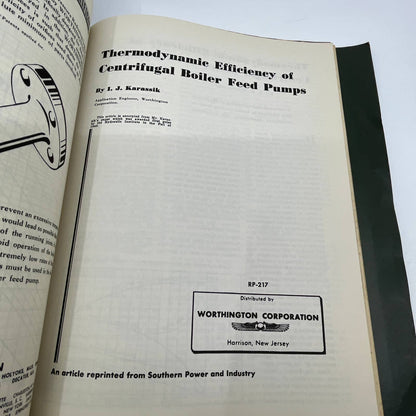 1950s Worthington Pump and Machinery Corporation Binder of Manuals TH3