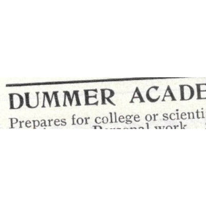 Dummer Academy Perley L. Horne South Byfield Mass - 1903 Original Ad TJ8-7-2