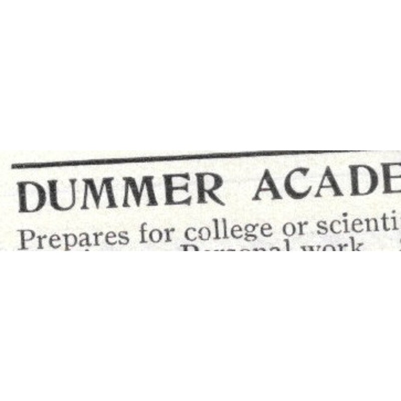 Dummer Academy Perley L. Horne South Byfield Mass - 1903 Original Ad AK5-S28