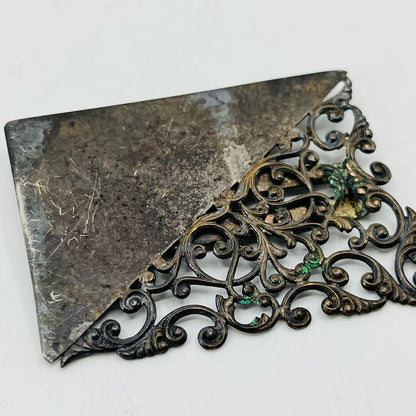 Vintage Art Nouveau Ornate Metal Buckle 2 1/4 x 1 3/4” SB2
