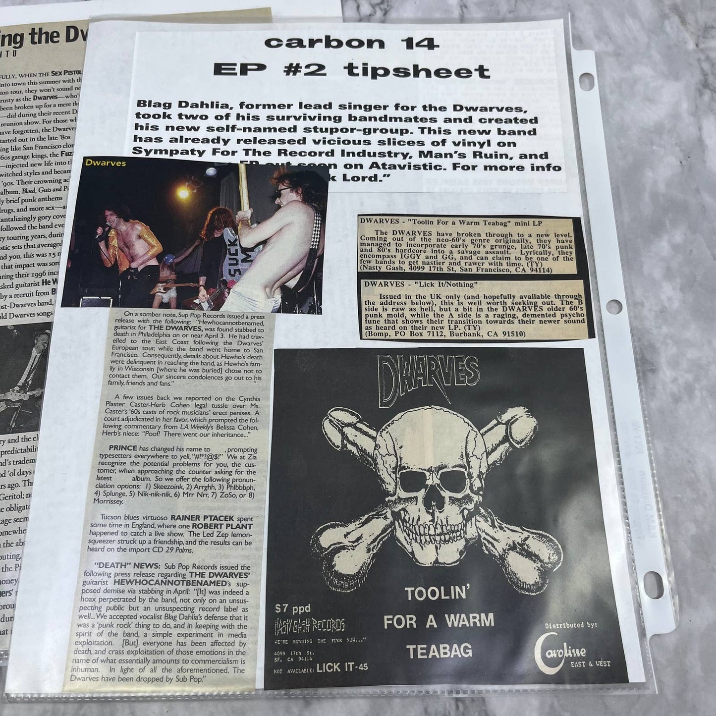 Vintage Dwarves California Indie Rock Fan Ephemera Collection FL5