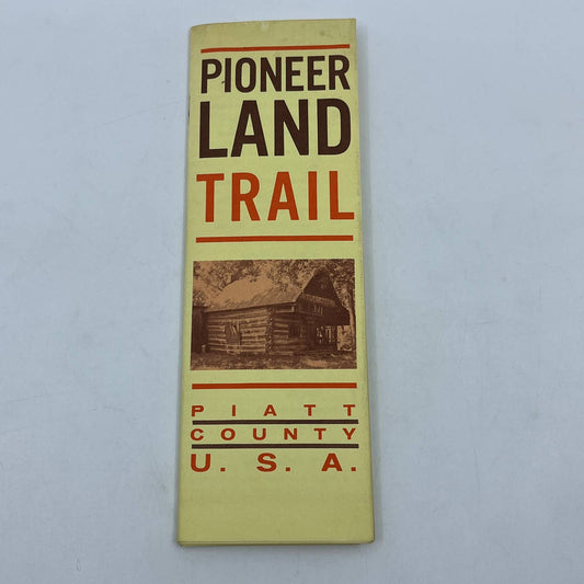 1950s Pioneer Land Trail Piatt County IL Travel Brochure and Fold Out Map TG1