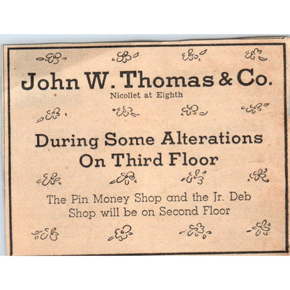 1935 Minneapolis Journal Newspaper Ad John W. Thomas Department Store FL5-6