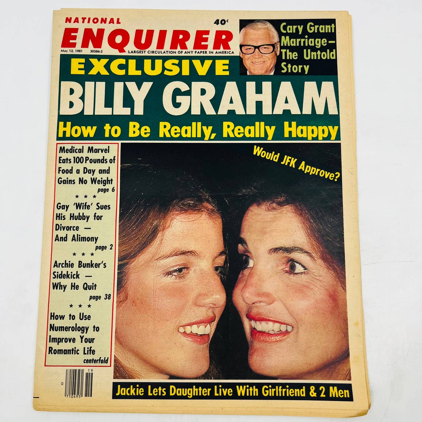 National Enquirer 1981 Jackie O Billy Graham Mary Tyler Moore Archie Bunker FL2