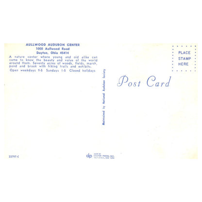 Vintage Postcard - Aullwood Audubon Center Dayton Ohio AD9