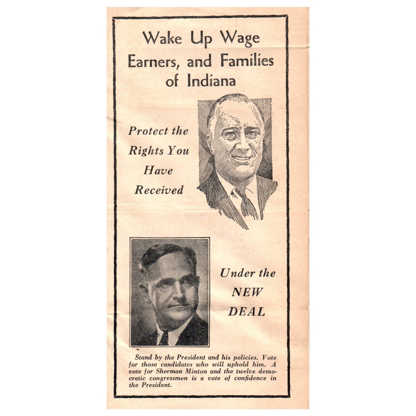 1930s Indiana Political Brochure FDR Roosevelt and New Deal SF3-5