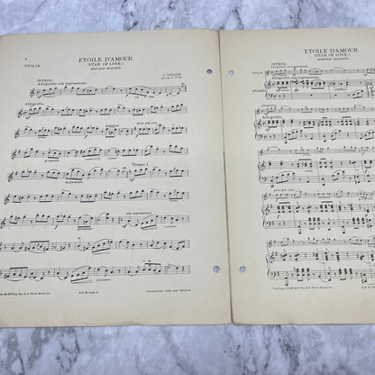 1907 EToile D'Amour Sheet Music Morceau Gracieux A. Teller Piano V41-1