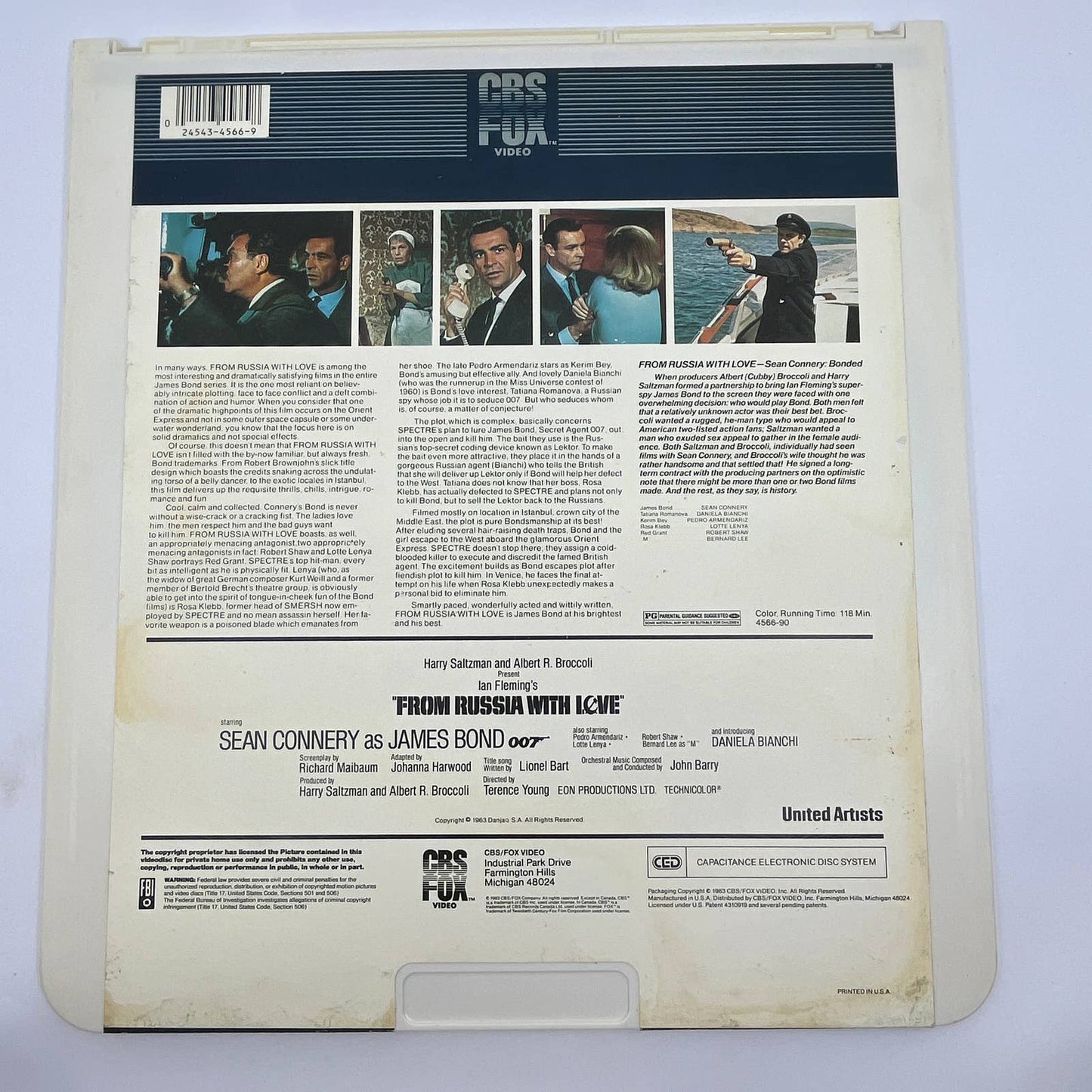 James Bond From Russia With Love - CED VideoDisc TG2