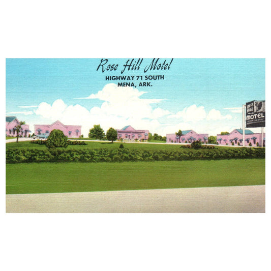 Rose Hill Motel Highway 71 South Mena Arkansas - Postcard TJ8-2