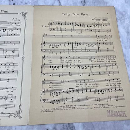 Baby Blue Eyes from Troubles of 1922 Walter Hirsch George Jessel Sheet Music TI1
