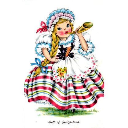 Doll of Switzerland - Dolls of Many Lands Series Original Postcard PB4