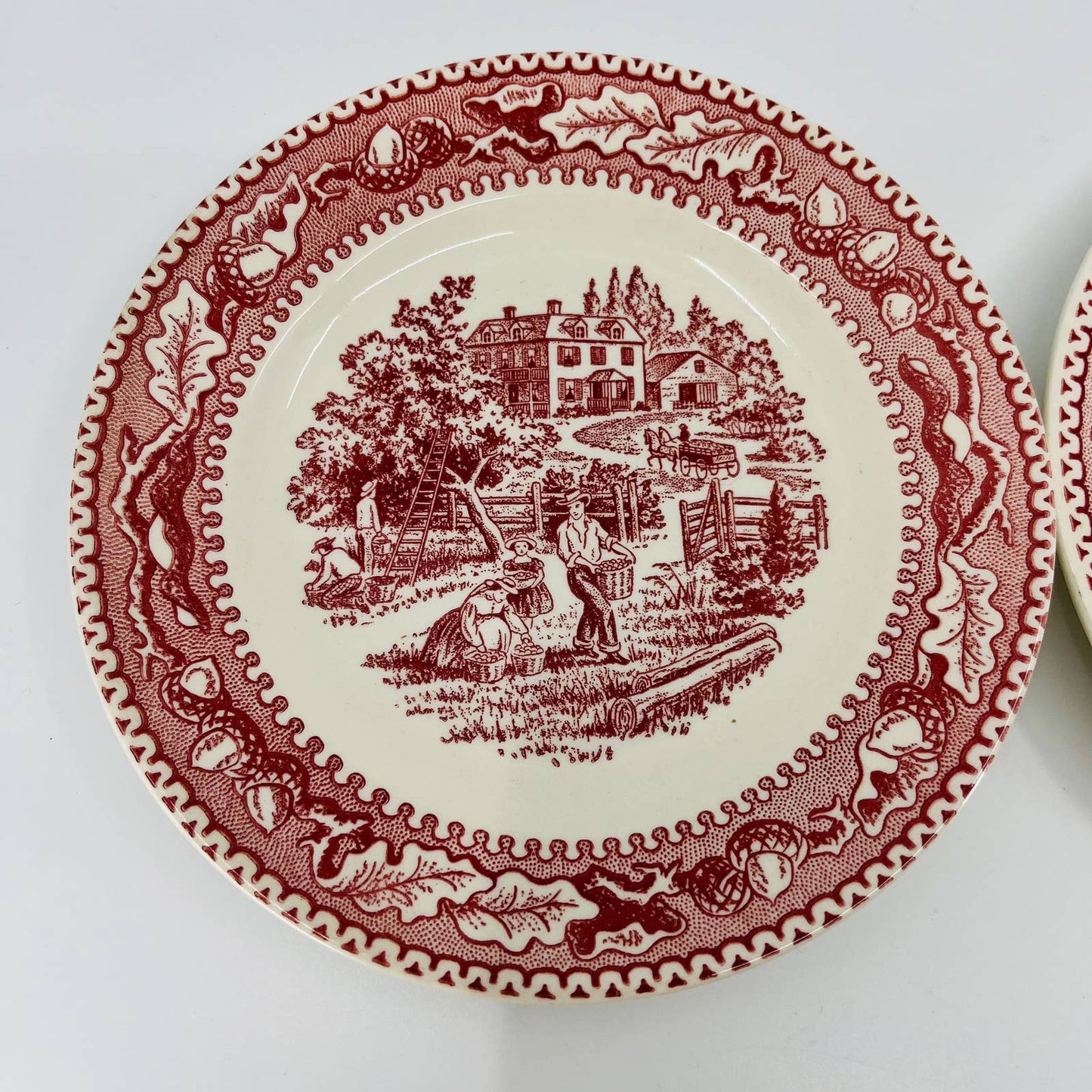 1960s Memory Lane Royal Ironstone Underglazed Saucer HARVEST 6” Set of 2 TD1