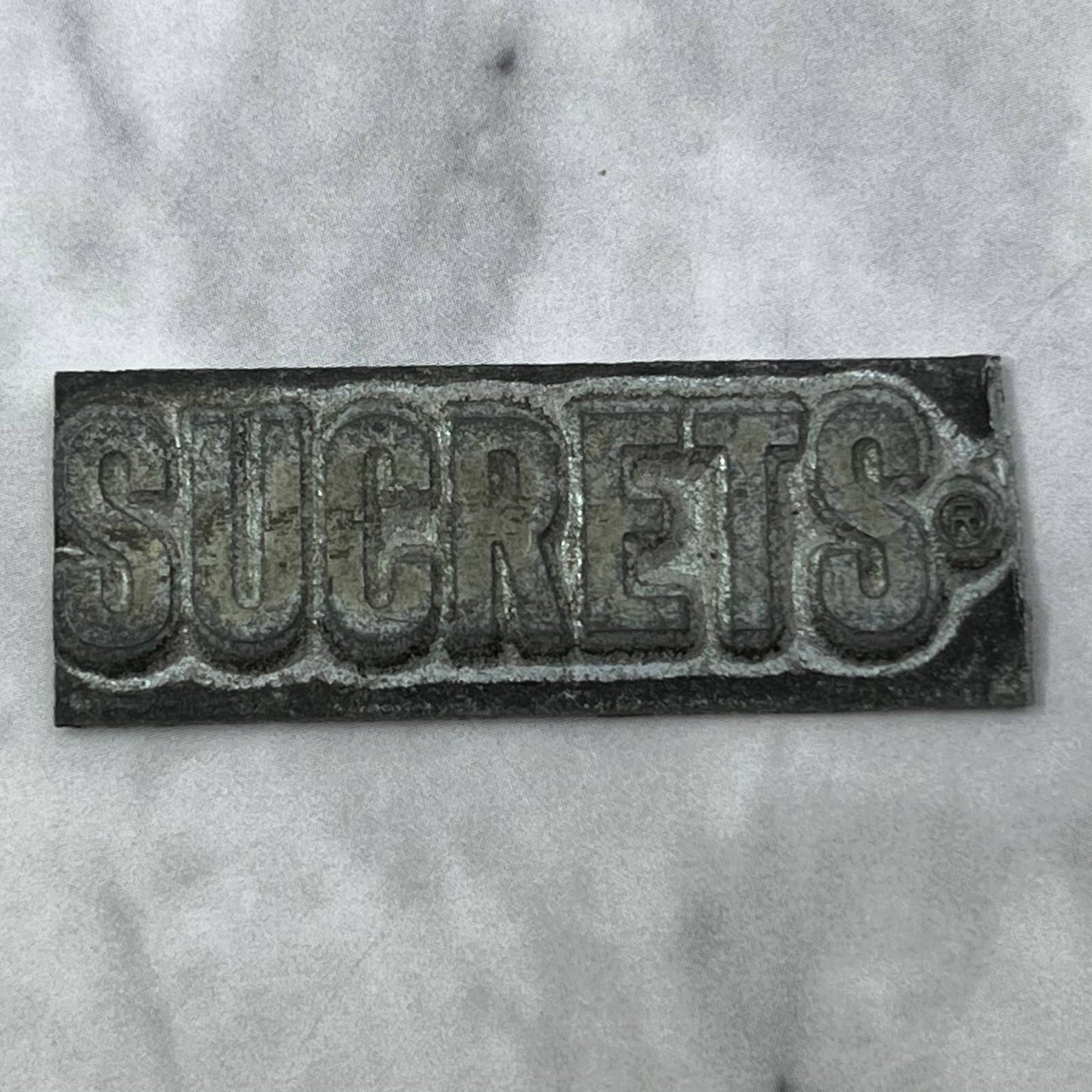 Vintage Printing Letterpress Printers Block Plate SUCRETS SE820
