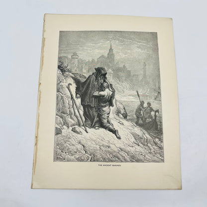 1880s Victorian Art Print Engraving Coleridge Rime of THE ANCIENT MARINER