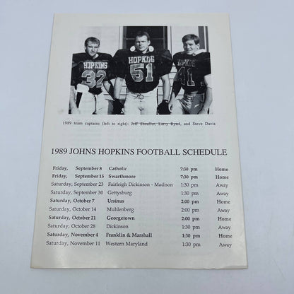 1989 Nov. 4 Johns Hopkins Football Program vs. Franklin & Marshall AC8