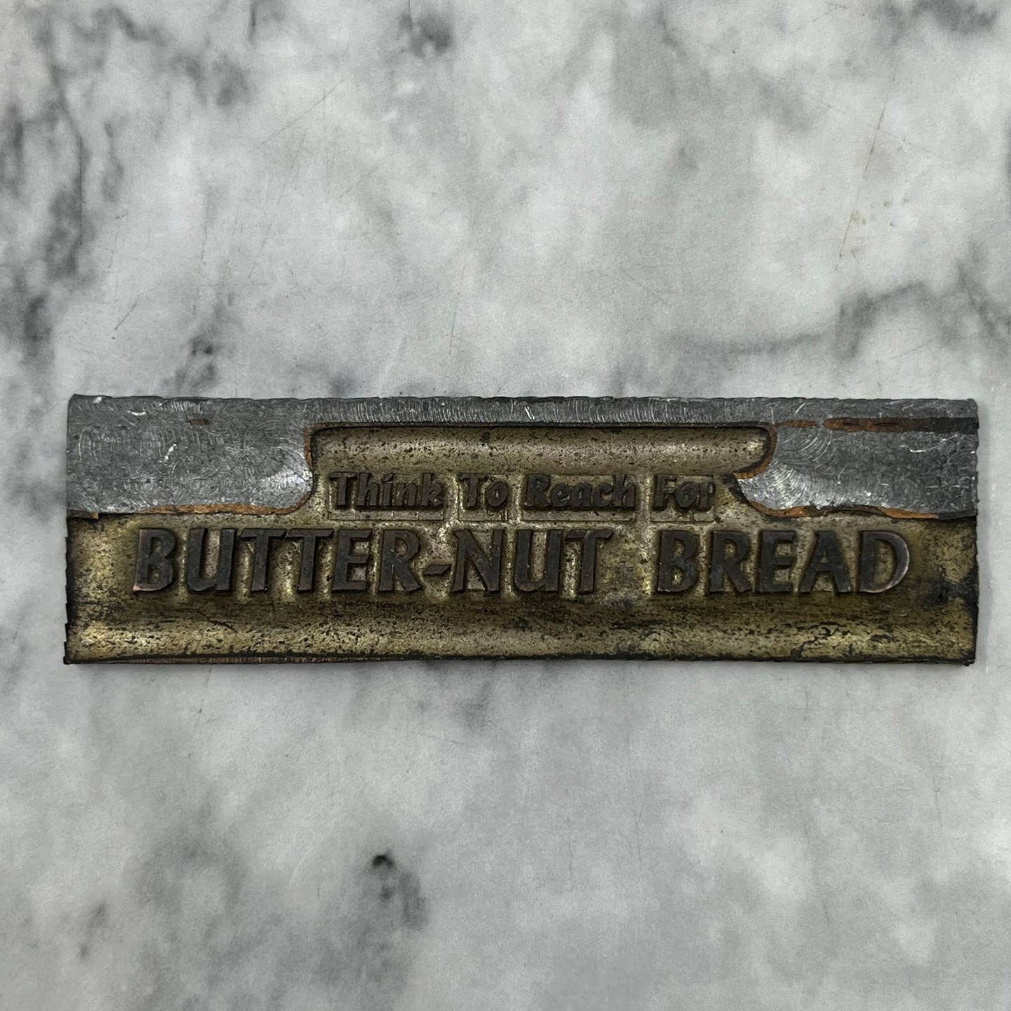 Vintage Printing Letterpress Printers Block Plate Butter-Nut Bread TJ56