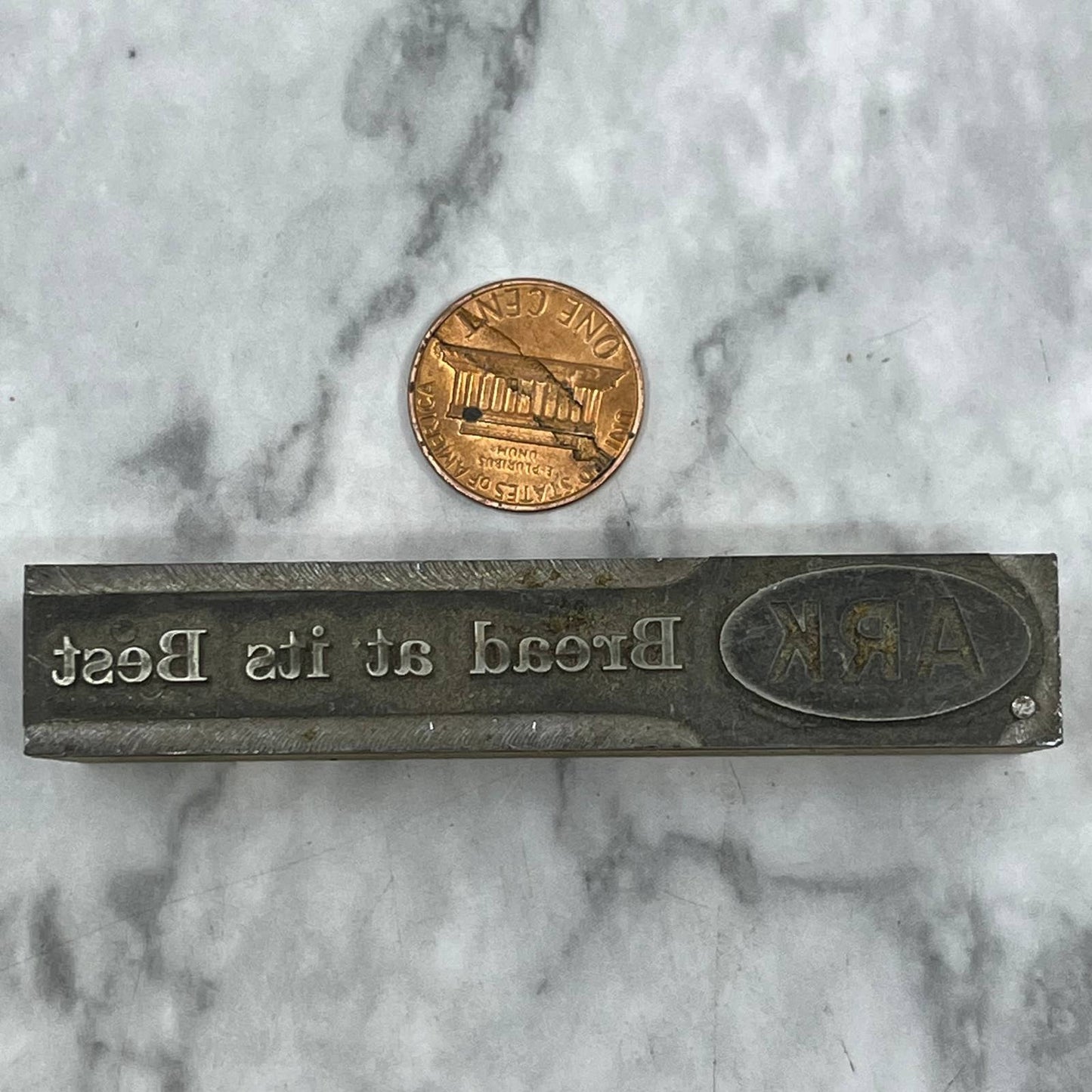Vintage Printing Letterpress Printers Block Plate ARK Bread at Its Best TJ59
