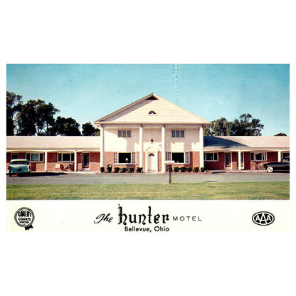 Vintage Postcard - The Hunter Motel Bellevue Ohio AD9