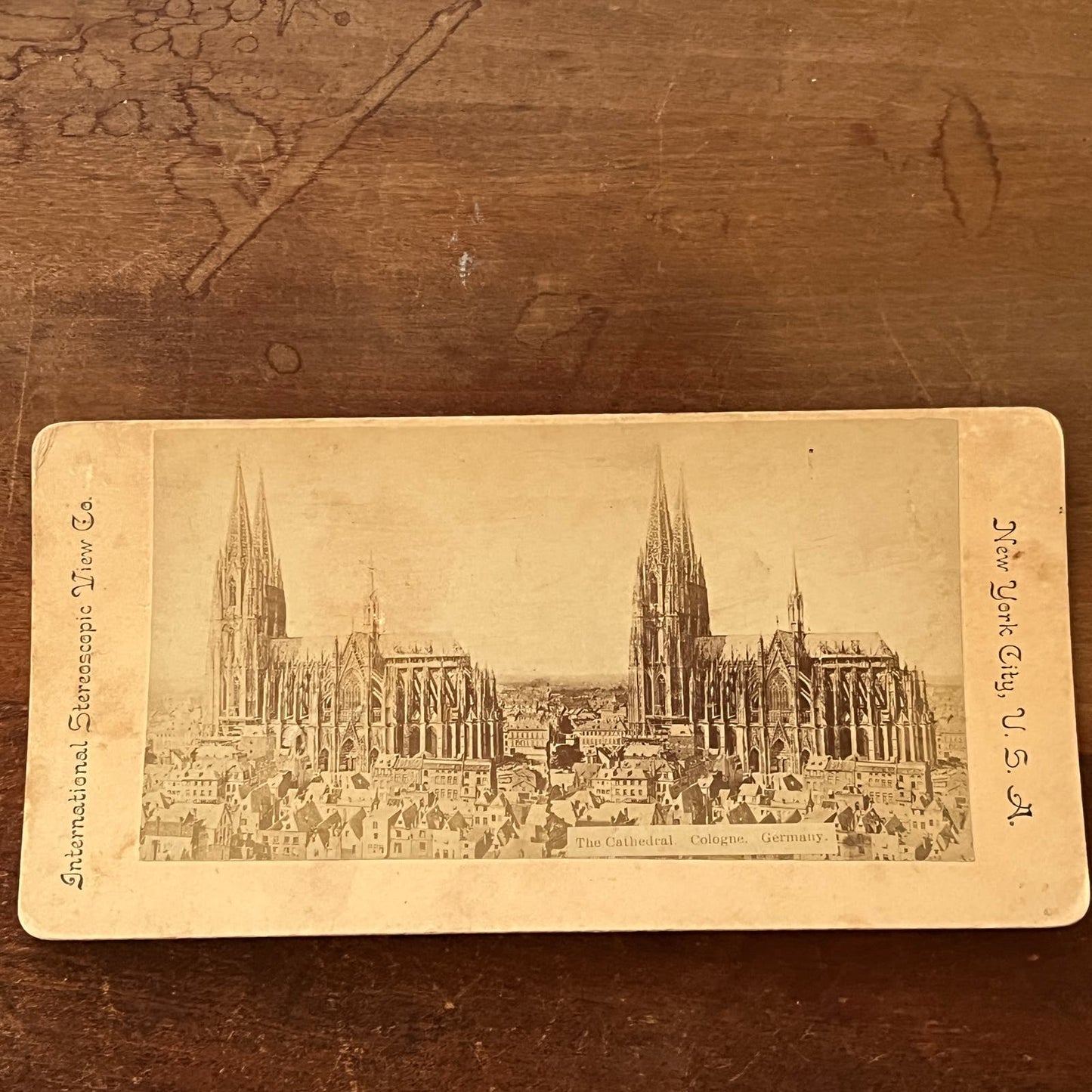 The Cathedral, Cologne Germany c1880 Antique Stereoview Card TJ9-V4