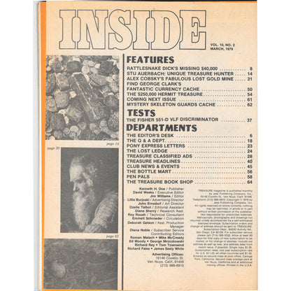 Treasure Magazine - Treasure Hunting Mines Buried Metal Detecting March 1979 MB3