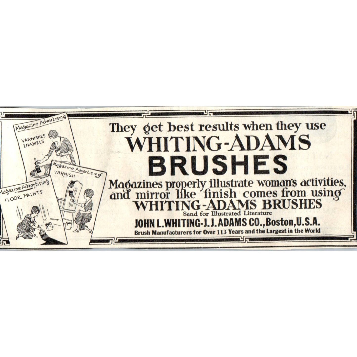 c1920 Harper's Magazine Ad - Whiting-Adams Brushes for Women's Activities EA3-3