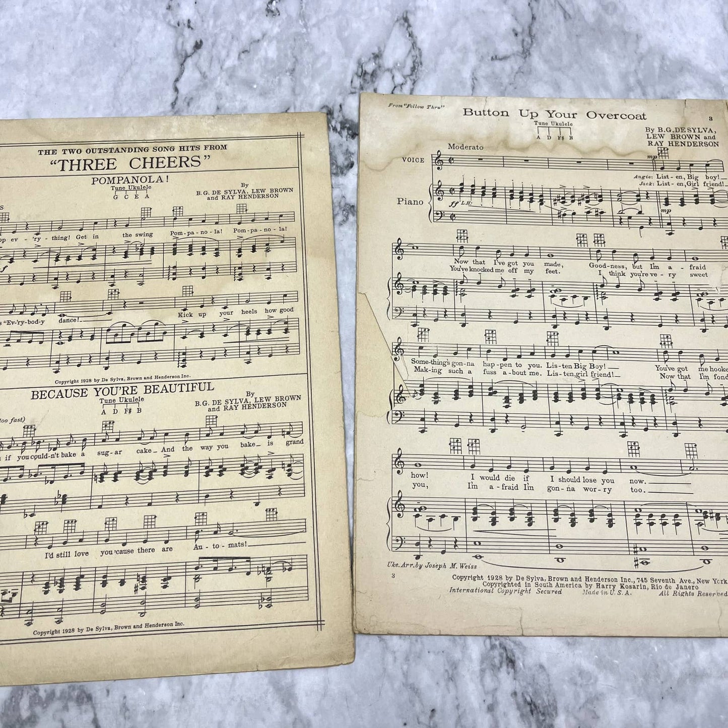 Follow Thru Golf Button Up Your Overcoat Schwab Mandel 1928 Sheet Music TK2-SM2