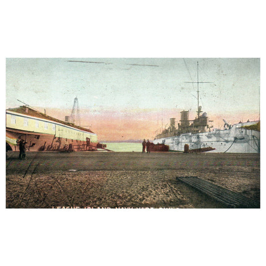 League Island Navy Yard Philadelphia 1910 - Original Postcard TJ8-5