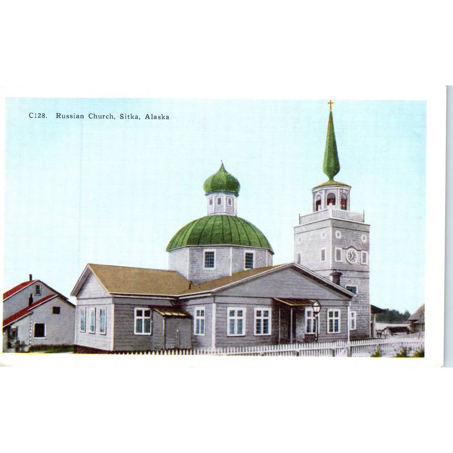St. Michael's Cathedral Sitka Alaska Original Postcard TK1-30