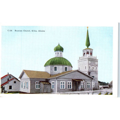St. Michael's Cathedral Sitka Alaska Original Postcard TK1-30