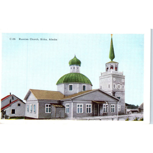 St. Michael's Cathedral Sitka Alaska Original Postcard P2-6