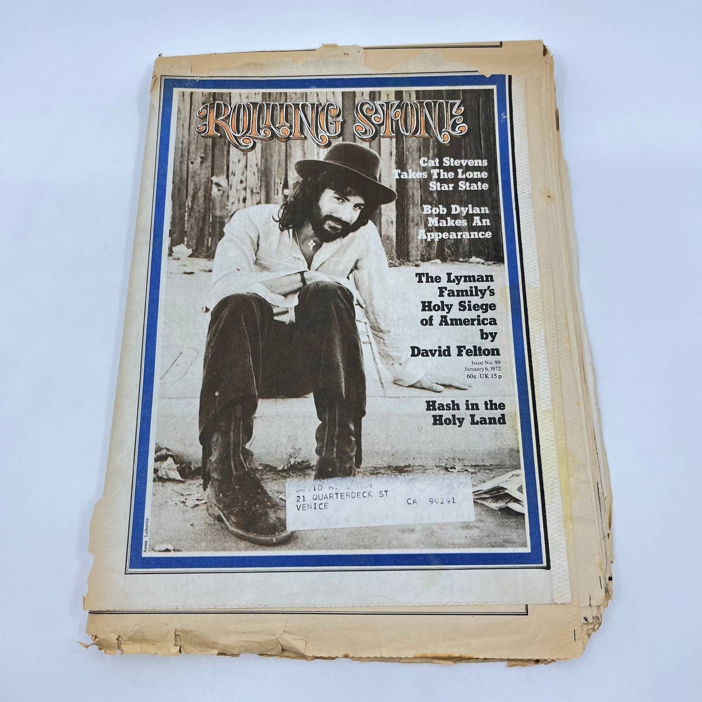 Rolling Stone magazine #99 January 6, 1972 Cat Stevens Bob Dylan, Lyman TF8