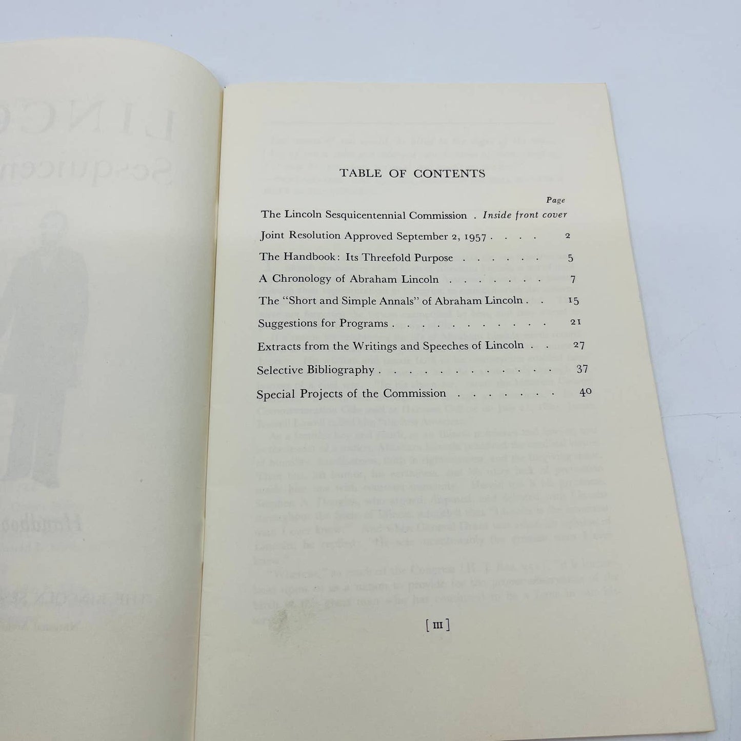 1959 Lincoln Sesquicentennial Handbook of Information Booklet TB6