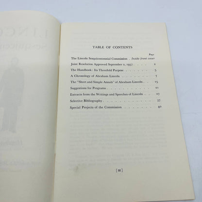 1959 Lincoln Sesquicentennial Handbook of Information Booklet TB6