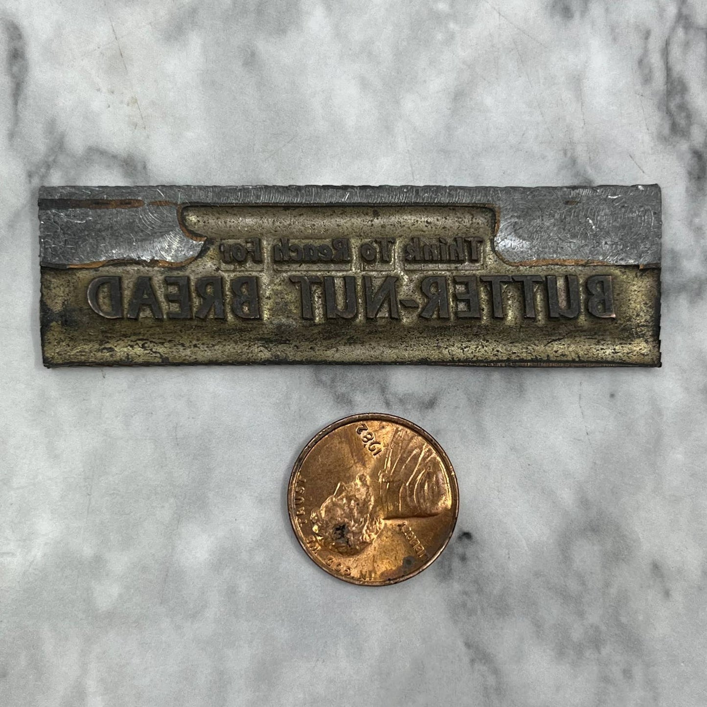 Vintage Printing Letterpress Printers Block Plate Butter-Nut Bread TJ56