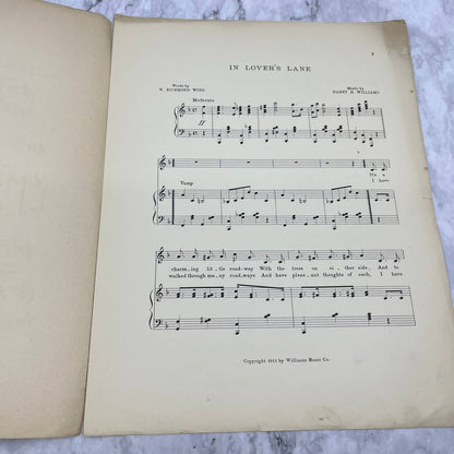 In Lover's Lane, Ida Gunther photo, 1912, Vintage Sheet Music TJ4