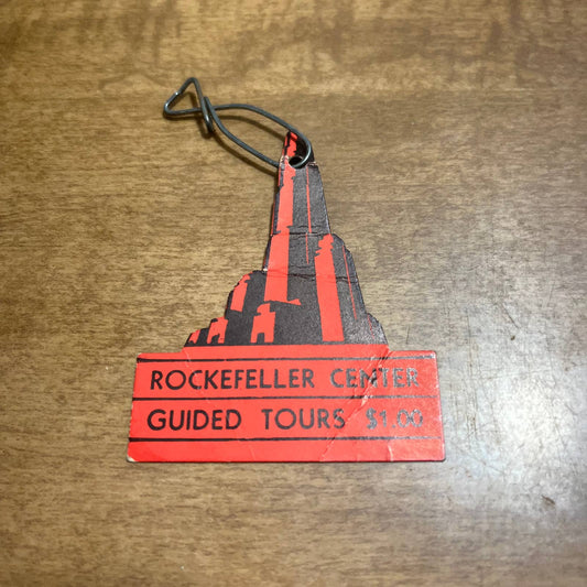 1940 York World's Fair Rockefeller Center Guided Tours Paper Hang Badge A6 HB2