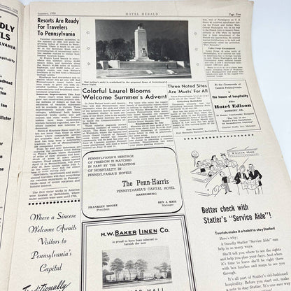 1950 Pennsylvania Hotel Herald Newsletter Gettysburg PA TE8