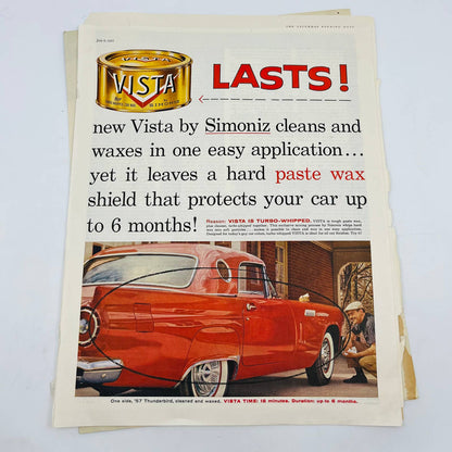 1950s Set of 8 Automotive J-Wax Simoniz Motor Oil Original Print Ads TA8