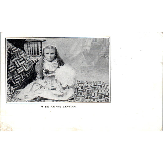 Antique Postcard RPPC Victorian Girl Miss Annie Leyman 1907 SE8