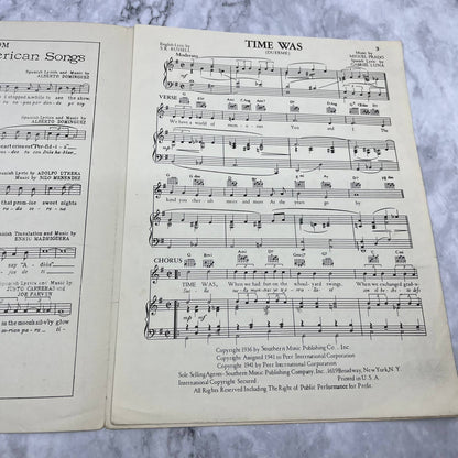 Time Was (Duerme) Vintage Sheet Music - Wendy Bishop - 1936 TJ4