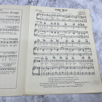 Time Was (Duerme) Vintage Sheet Music - Wendy Bishop - 1936 V41-2