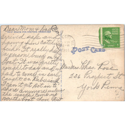 1951 The Story of My Vacation Cartoon Humor Original Postcard P2-10