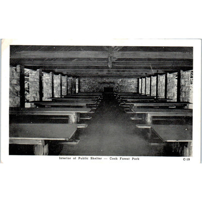 Vintage Postcard Interior of Public Shelter - Cook Forest Park TD8-P2