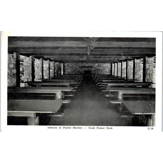 Vintage Postcard Interior of Public Shelter - Cook Forest Park TD8-P2
