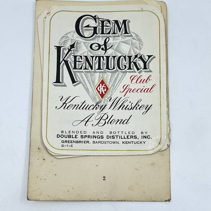 Gem of Kentucky Whiskey Label Set of 9 Double Springs Distillers Bardstown KY