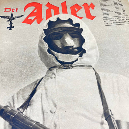 WWII German Nazi Luftwaffe “Der Adler” Magazine 9 Feb 1943 German Version FL3