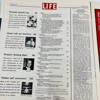 Life Magazine , March 31, 1958 , Overworked Teachers, Great Ads TA4